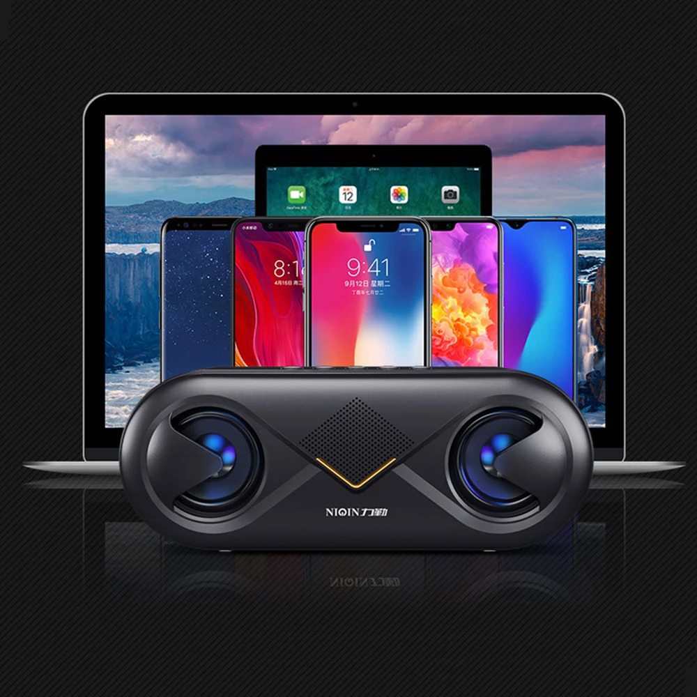 

Portable Bluetooth 5.0 Speaker Wireless 4D Stereo Sound Loudspeaker Outdoor Double Speakers Support TF card/USB drive/AUX Player