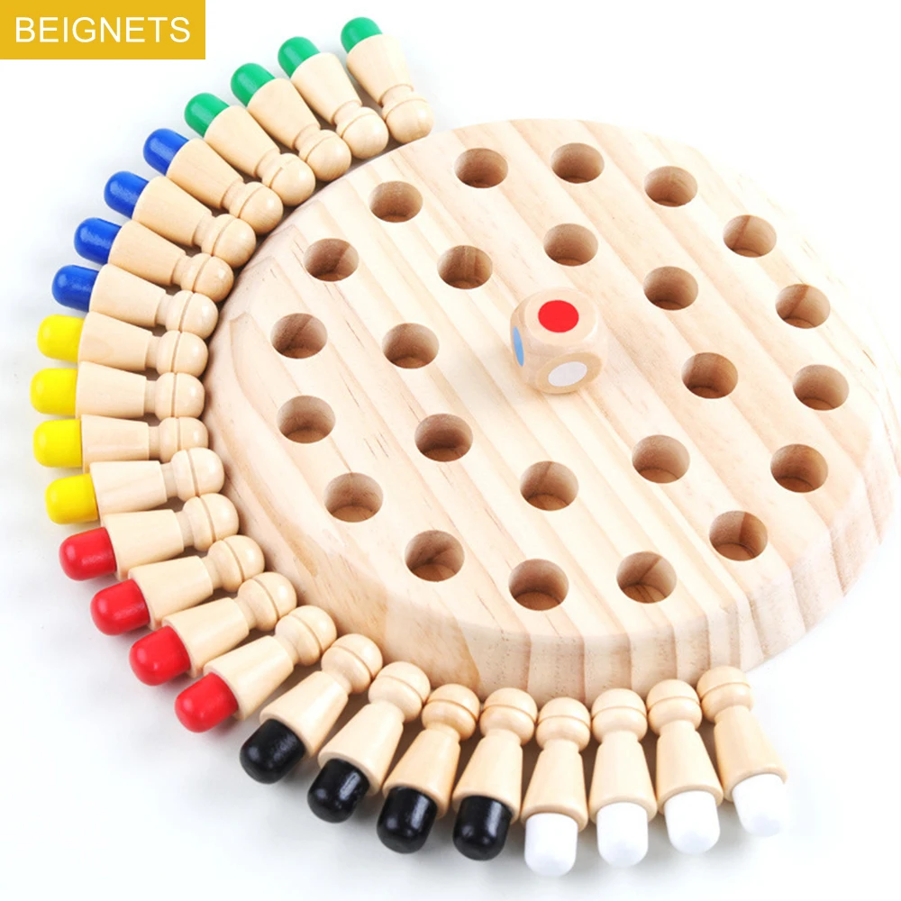 

Детские деревянные шахматы с памятью 6 цветов, палочки для игры, настольные головоломки, развивающая игрушка, обучающие игрушки для познава...