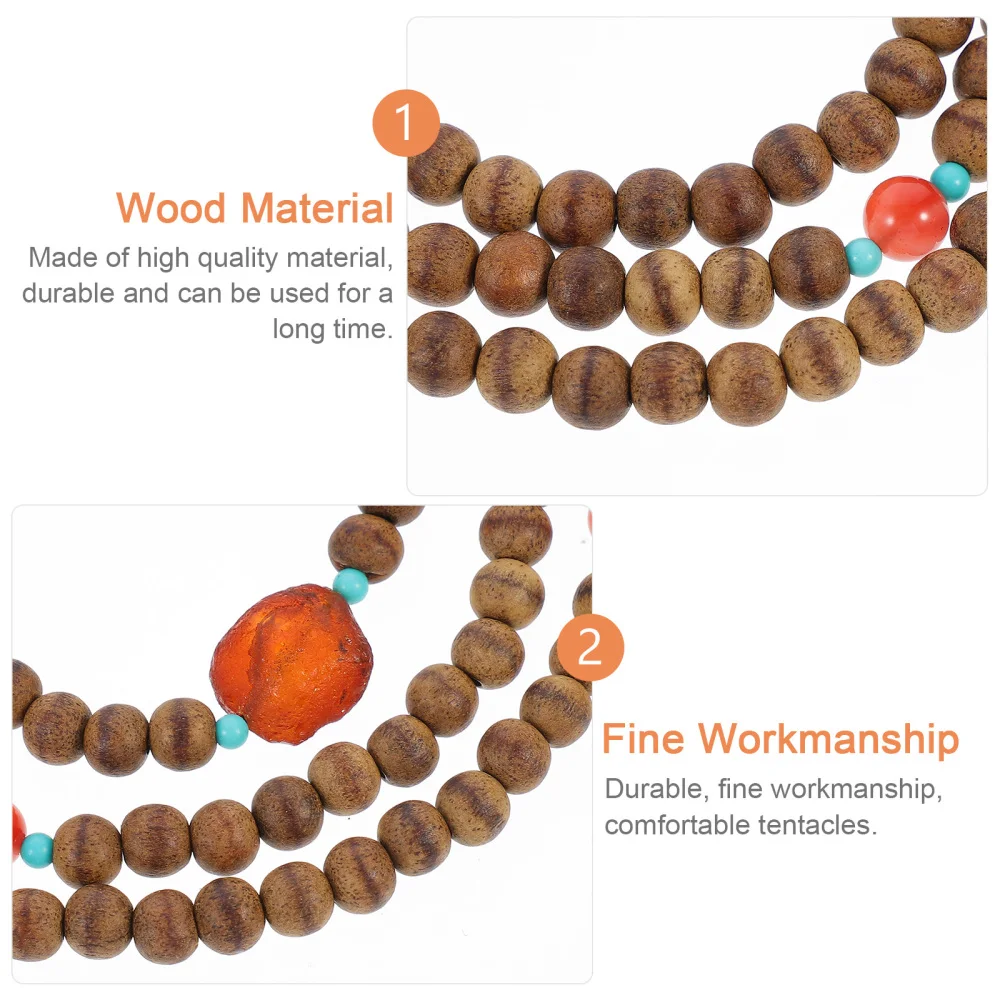 

1pc Creative Wood Beads Necklace Pretty Wood Beads Bracelet Simple Beads Jewelry