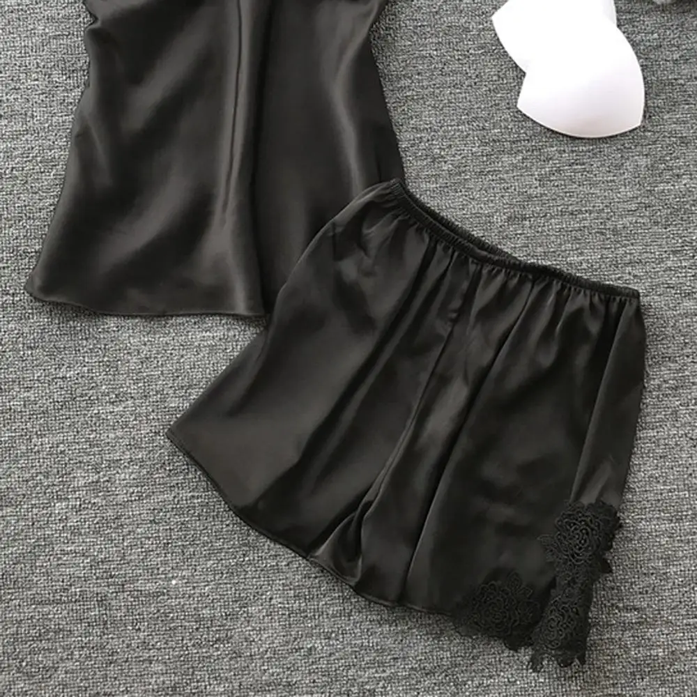 Женское сексуальное белье шелковая ночная рубашка летняя Пижама кружевная