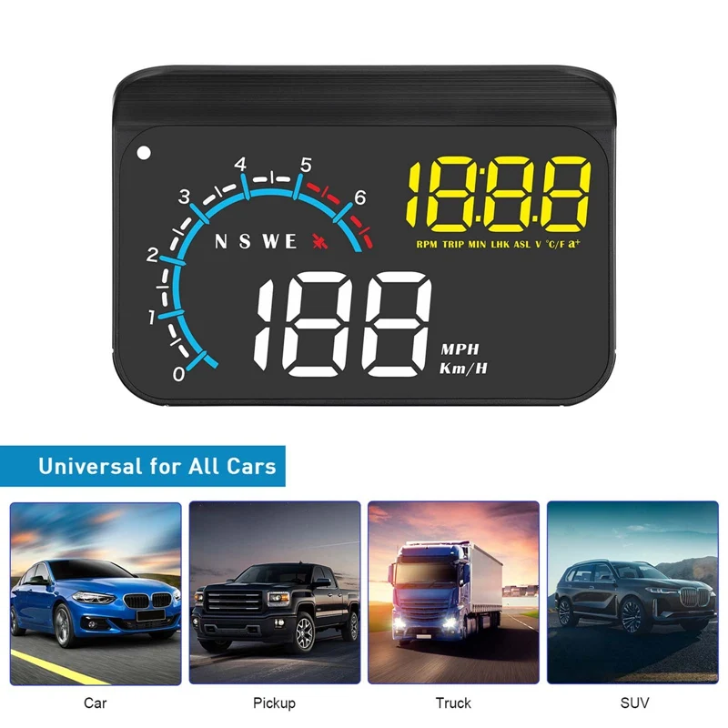 

2021 New 1pc 3.5" HUD OBD2+GPS Car Head-up Display Plastic 230G 14.3x9x5.1cm Car Interior Electronics