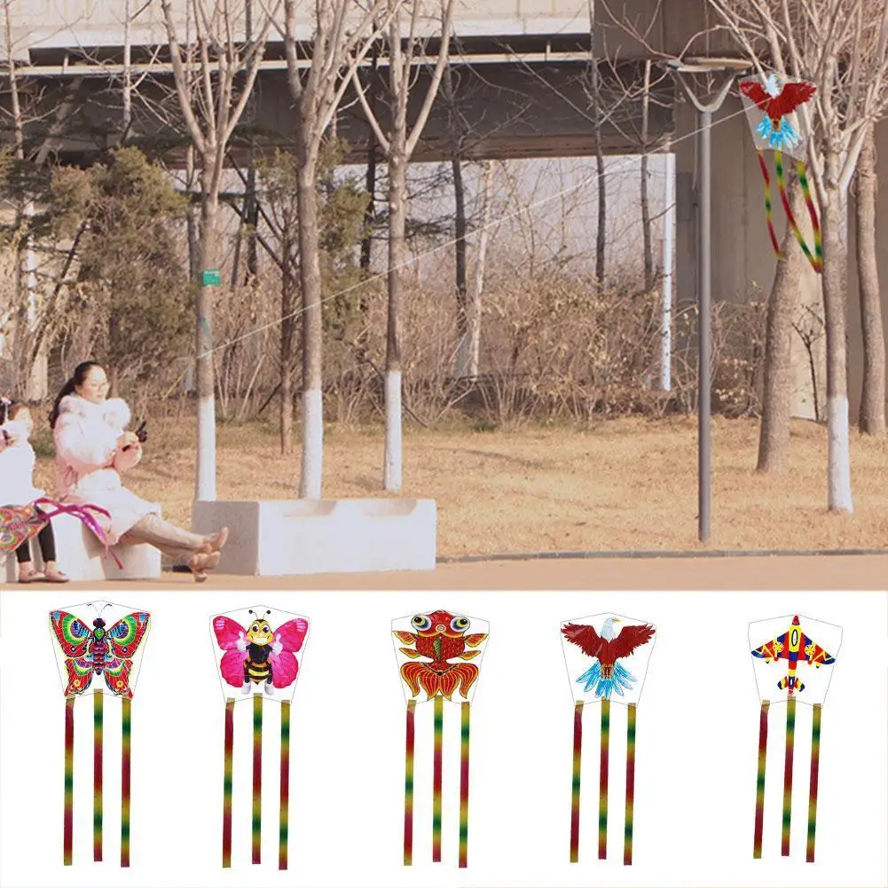 

Colorful Butterfly Kite Long Tail Nylon Outdoor Kites Kite + Kids Flying Surf Stunt For Children Line Pole Toys Excluding U7L8