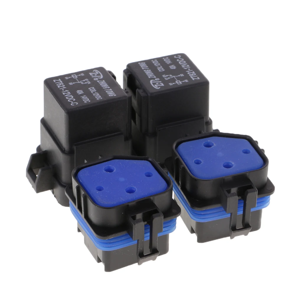 2 набора 12V 40A 5Pin реле и держатель Гнездо интегрированы с терминалы | Автомобили