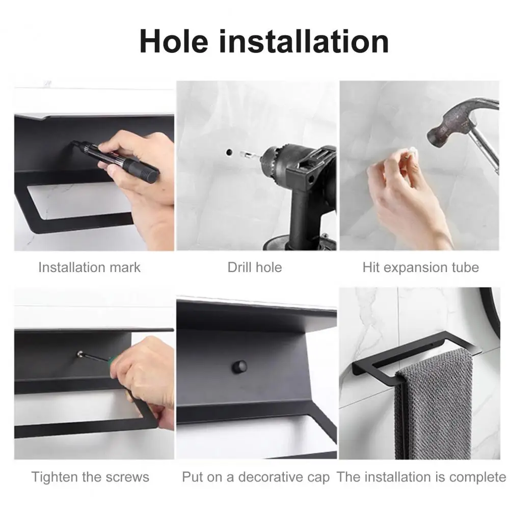 Алюминий Однослойная настенный перфорация Ванная комната Полотенца держатель