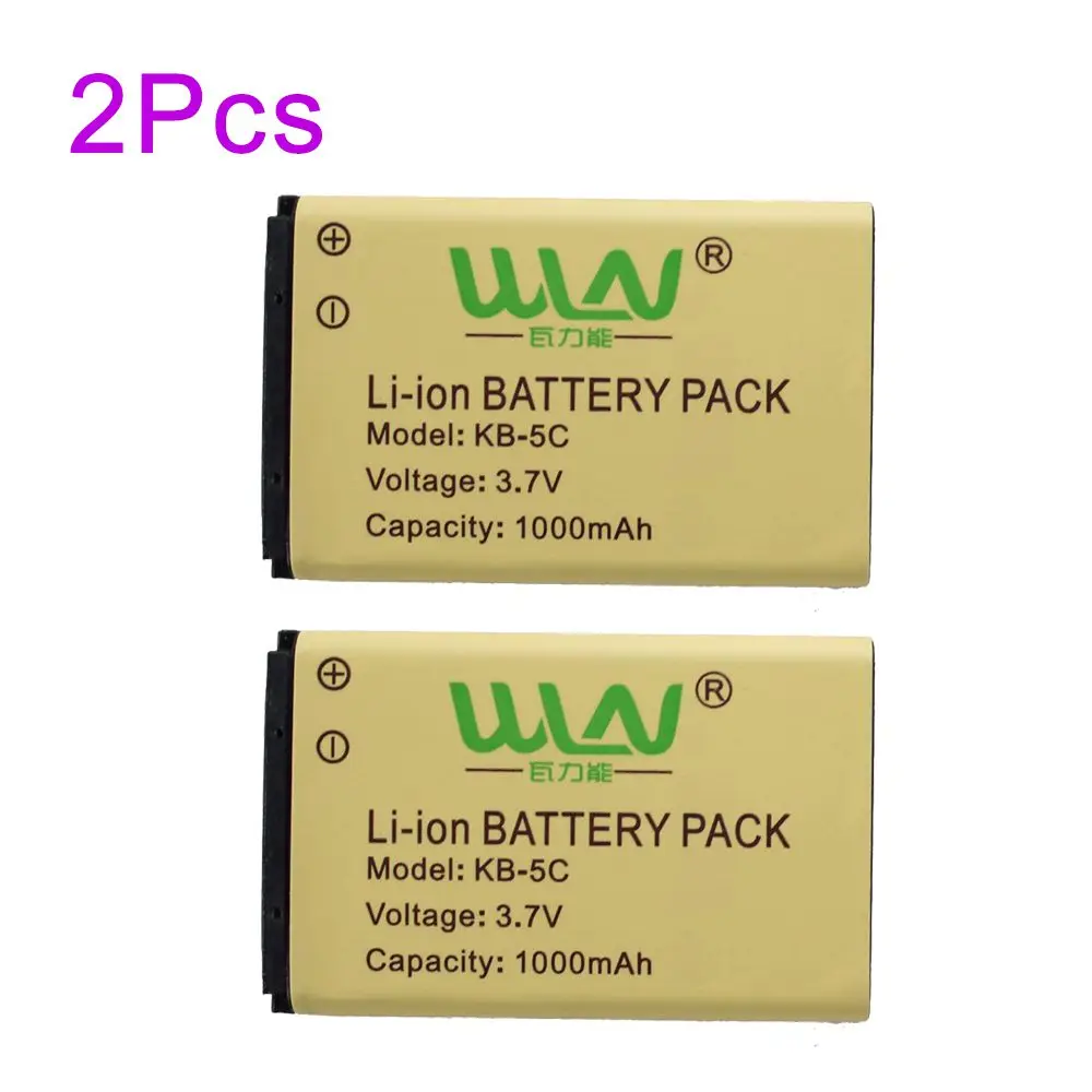 2pcs-pack KB-5C WLN KB-5C 1000 мА/ч, литий-ионный аккумулятор Батарея для WLN иди и болтай Walkie Talkie “иди и KD-C1 KD-C2 KD-C10 KD-C50 KD-C51 KD-C52 RT22 Zastone X6 радио - Цвет: 2pcs-pack KB-5C