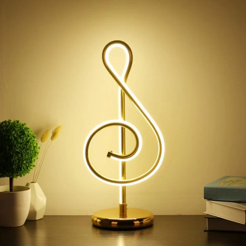 Musical Notes Table Light Bedside Bedroom Lamp Home Decoration Living Room Study Reading Eu Plug | Лампы и освещение