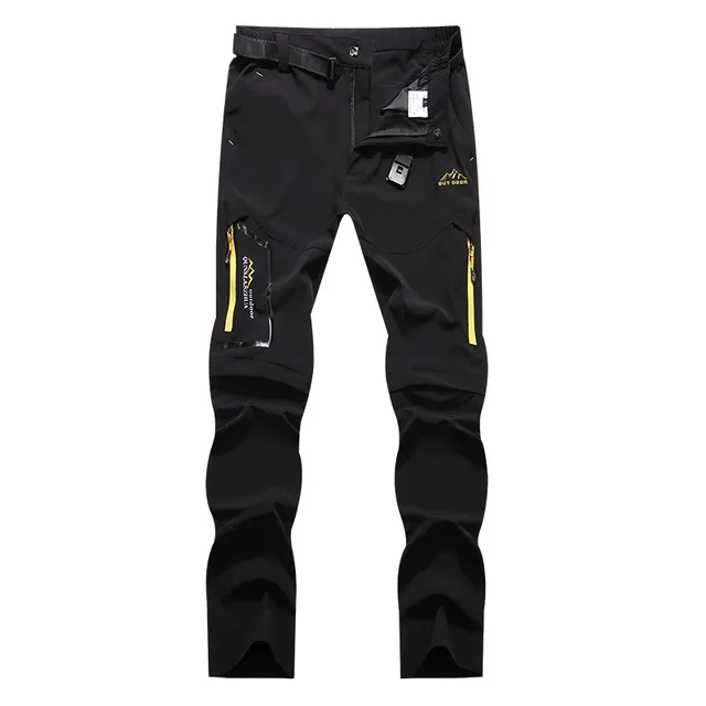 JACKSANQI Men's Summer Quick Dry Hiking Removable Pants Outdoor Sports Man Camping Fishing Climbing Trekking Male Trousers RA345 - Цвет: Black