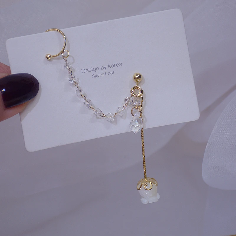 Женские серьги гвоздики с кристаллами в виде ракушек|Серьги-гвоздики| |