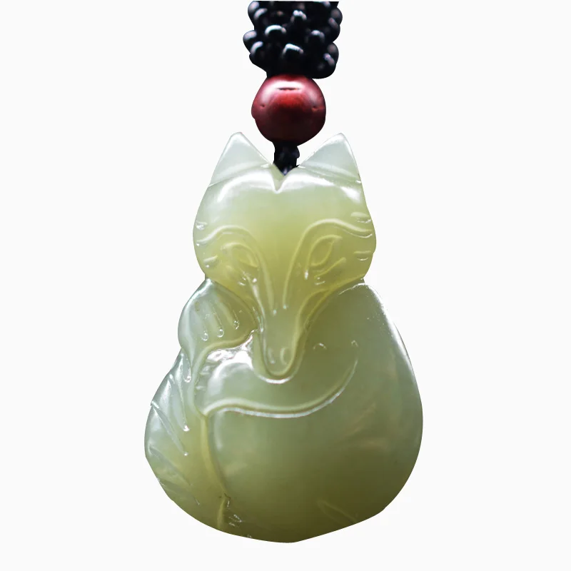 Подвескаиз натурального камня нефритовый кулон с лисичкой ожерелье Прямая