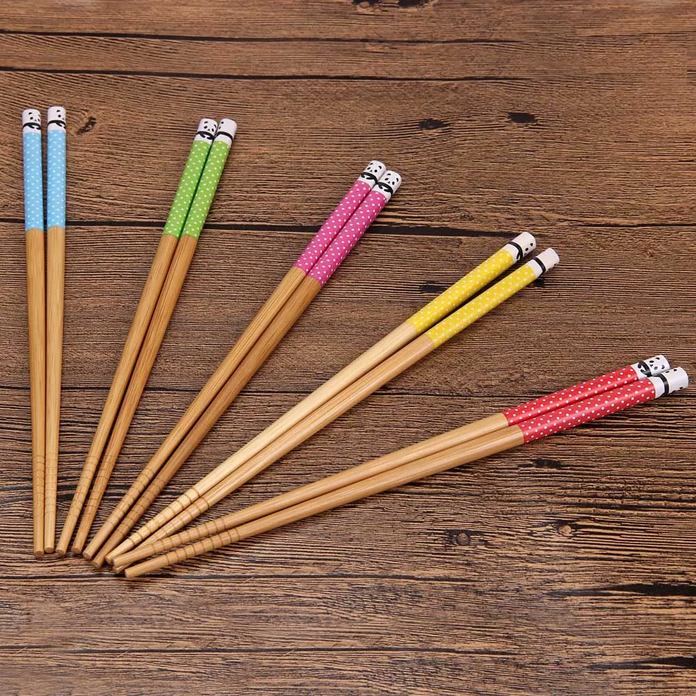 5 пар в наборе многоразовые палочки для суши ручной работы с бамбуковой пандой из
