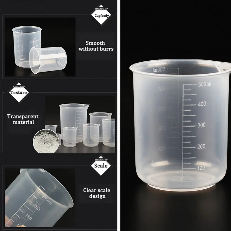 

Graduated Measuring Cup Transparent Silicone Cup Kitchen Bar Supplies For Baking Beaker Liquid Without Handle Measuring glasses