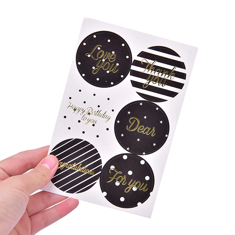 

10PCS Round Greeting Words Thank You Stickers For Seal Labels Gift Packaging Stickers Birtay Party Offer Stationery Stickers