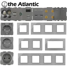 Серия S-Европейская французская настенная розетка с выключателем USB тип C RJ45 Аудио HDMI модуль рамка сделай сам Бесплатная комбинация серого стекла