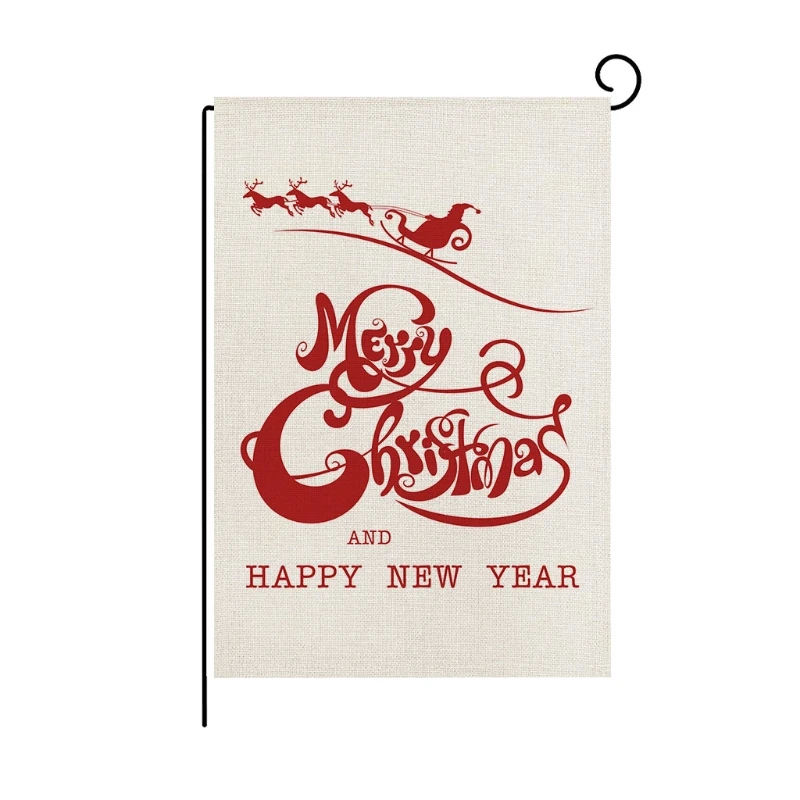 Счастливый товар рождественские флаги Лось двора двусторонний принт