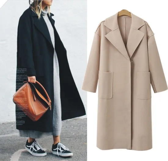 2019 осенняя и зимняя одежда Новое Женское шерстяное пальто большого размера