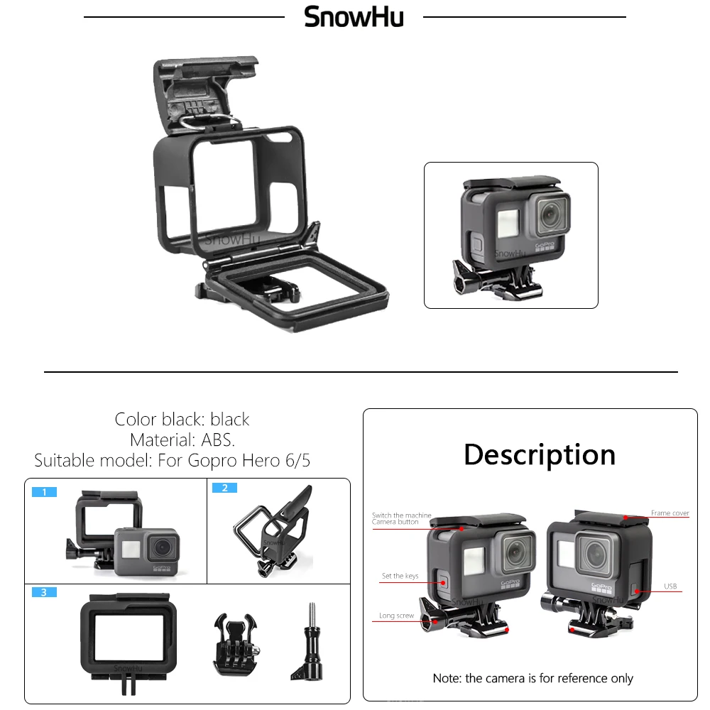 Скидка Аксессуары SnowHu для Gopro набор для Gopro Hero 7 6 5 водонепроницаемый защитный чехол голова жгут нагрудный ремень крепления камеры GS41