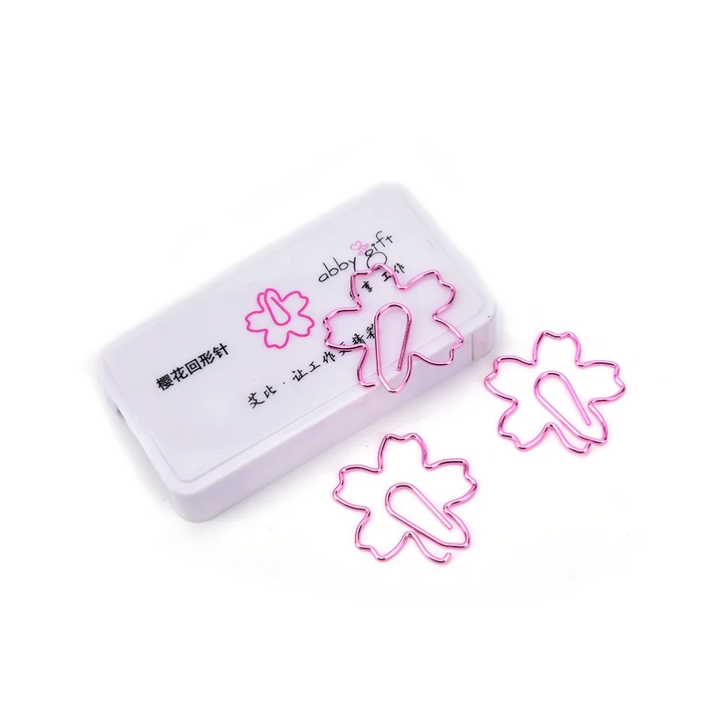 

Hot Sale Cute Sakura Cherry Blossom Flowers Paperclips Clips for Book Markers Planners Paper Clips Bookmark
