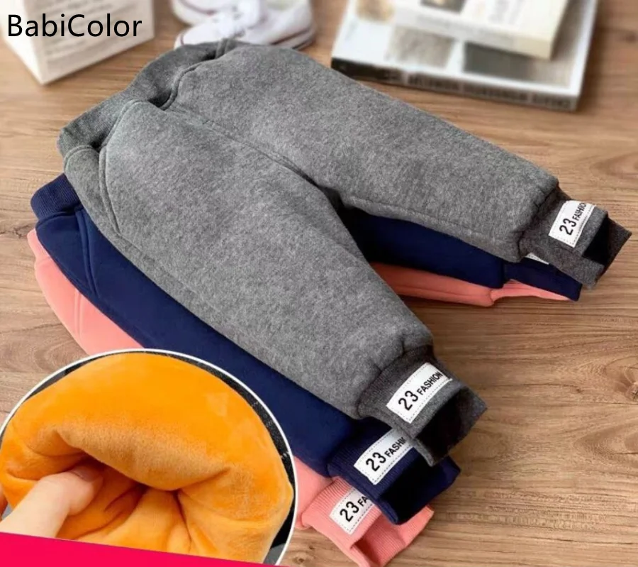 

Kids Winter Pants For Girls And Boys Cotton Padded Thick Warm Trousers Pants Years Elastic High Waist Baby Kid Pants