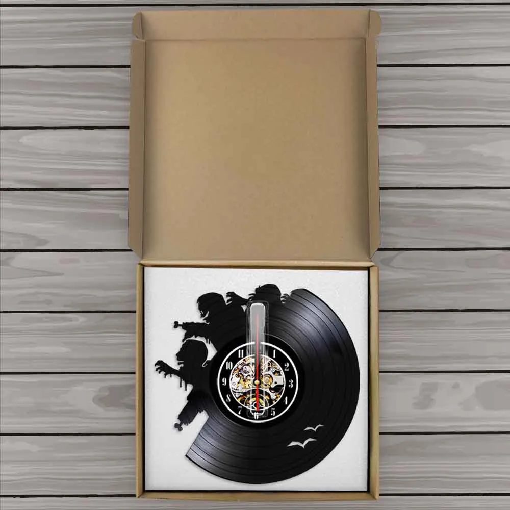 Настенные часы с имитацией зомби винтажные виниловые пластиной LP Настенный