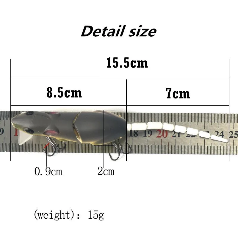 Рыболовная крыса 15 см с тройным крючком приманка для джиггинга 2 секции большая