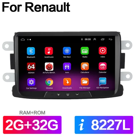 Автомагнитола 2 Din Android для Dacia Sandero Duster Renault Captur Lada Xray 2 Logan навигация GPS CarPlay автомобильный мультимедийный плеер