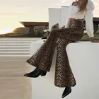 Новое Трендовое платье Martin женские свободные женские с леопардовым принтом штаны с высокой талией для женщин расклешенные штаны, модная уличная одежда из одного предмета