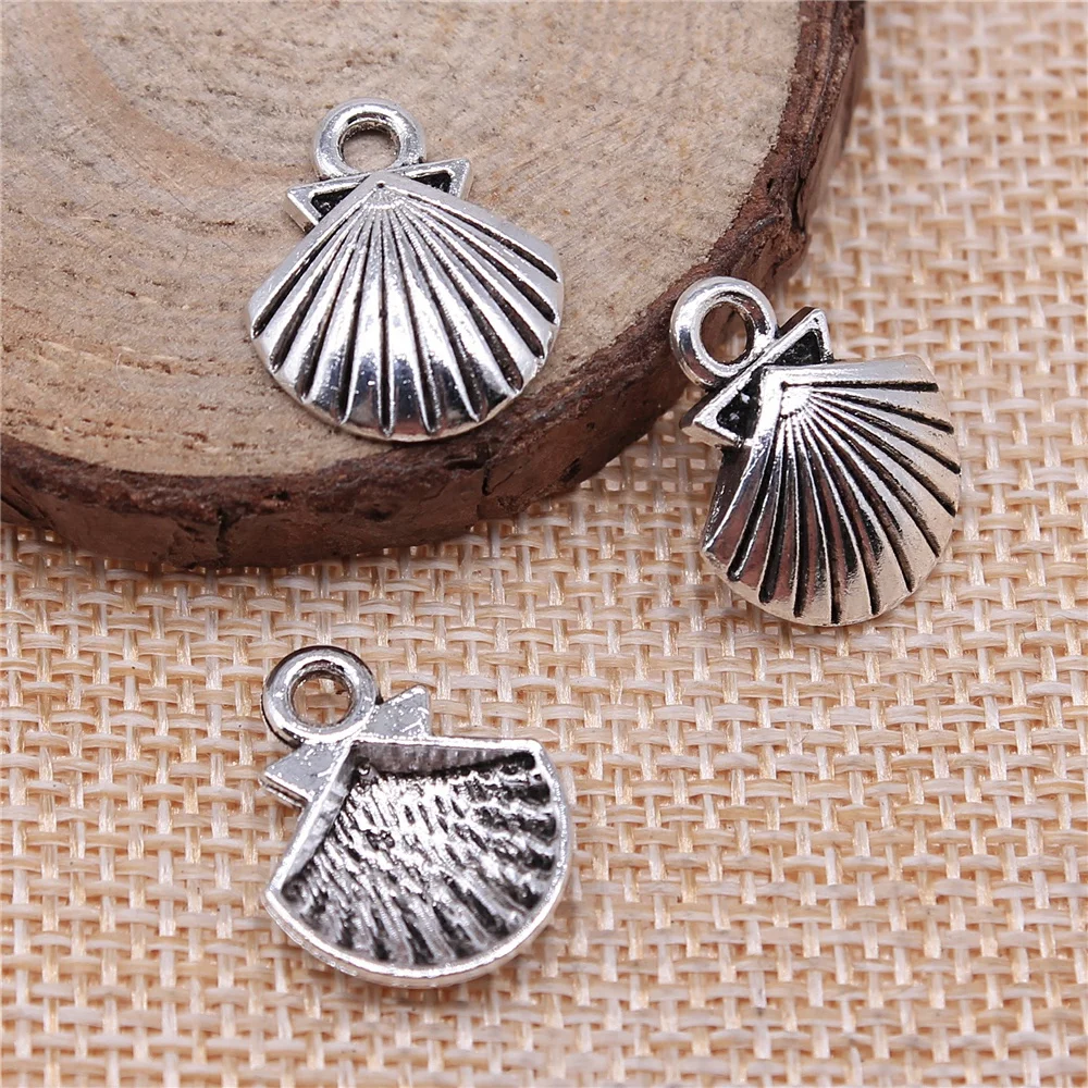 

Necklace Pendant Craft 10pcs 17x14mm Antique Silver Color Shell Charms
