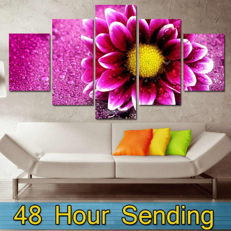 

Canvas painting for living room Small yellow pink flowers Wall Art Creativity custom print Decorative Paintings