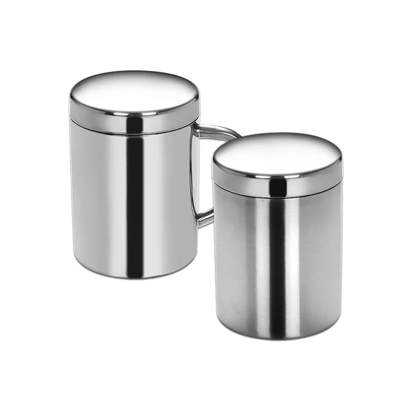 

Double Layer Stainless Steel Milk Coffee Mug Portable Travel Camping Tea Water Cups Home Handle Thermal Drinkware with Cover