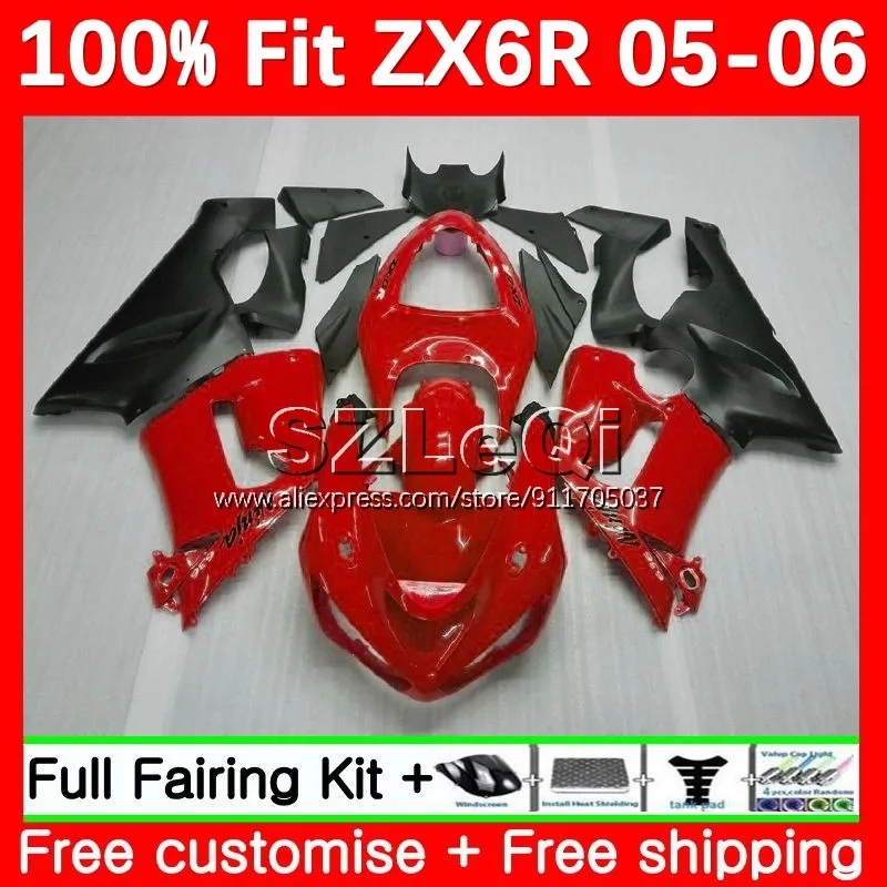 

Stock red Injection Body For KAWASAKI NINJA ZX 6R 636 6 R 600CC ZX636 ZX-636 ZX6R 05 06 ZX600 ZX-6R 2005 2006 Fairing 3LQ.16