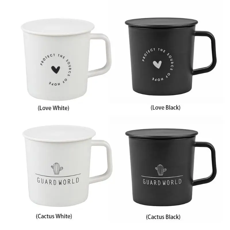 Креативная кружка с крышкой в скандинавском стиле Пластиковая Кружка для кофе чашка чая молочная Крышка