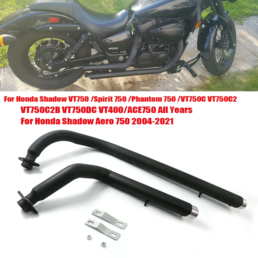 Motorcycle Exhaust Pipe Muffler With Removable Silencer For Honda Shadow Aero 750 VT750 C2 Phantom Spirit ACE VT750C VT400