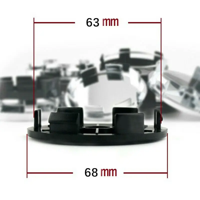 Новинка 68 мм (62 мм) 4 шт. черная крышка из АБС-пластика для автостайлинга колпачок