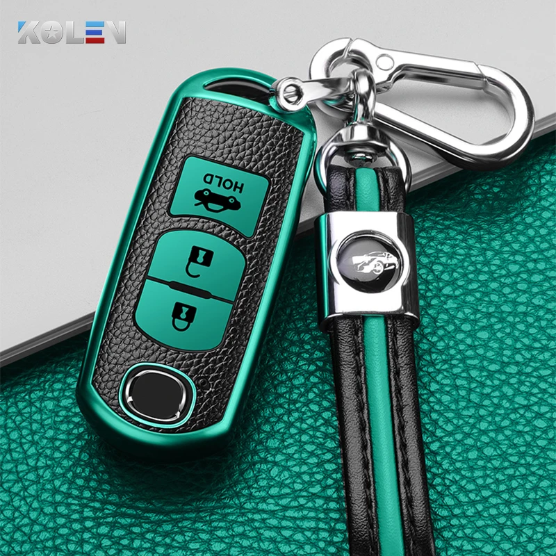 Кожа + ТПУ чехол ключа дистанционного управления автомобилем для Mazda 2 3 5 6 CX 4 7 9 Atenza