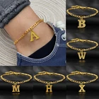 Браслеты-анклеты диаметром 17 км для женщин, оригинальные аксессуары для рукоделия, Золотая цепочка, алфавит, подвески, ювелирные изделия