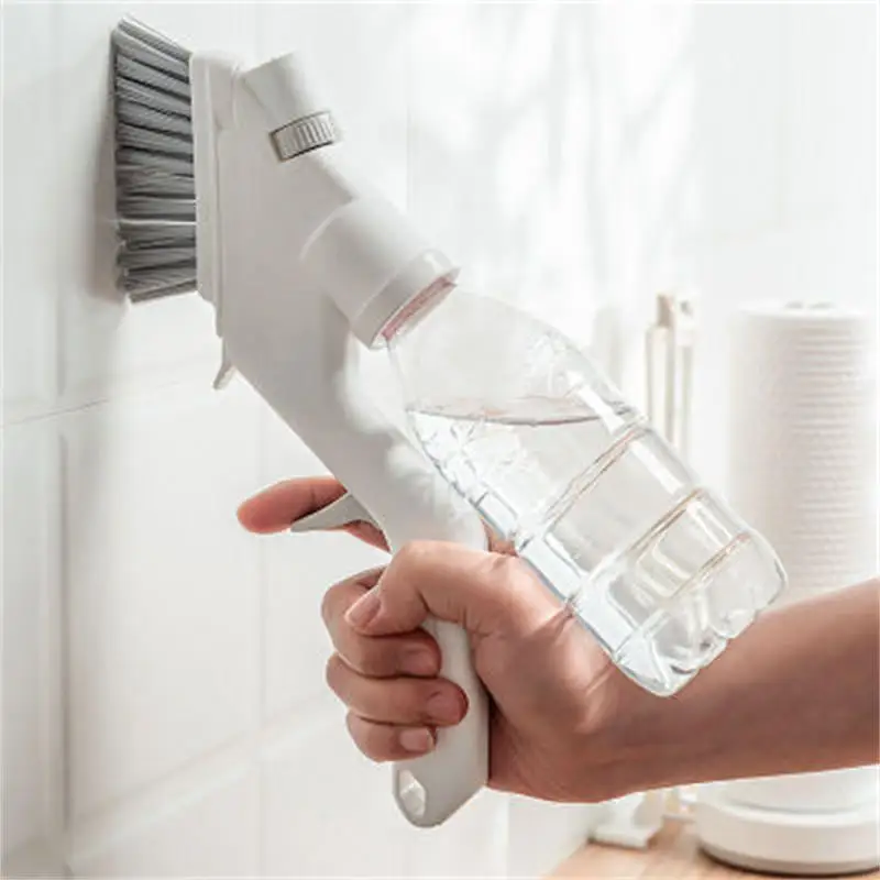 

Multi-function Kitchen Cleaning Brush Set, Press Water Spray Tile Brush, Wiper Crevice Sponge
