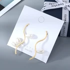 Женские Висячие серьги TONGKWOK, металлические длинные висячие серьги с шелковой нитью и кисточкой #142320