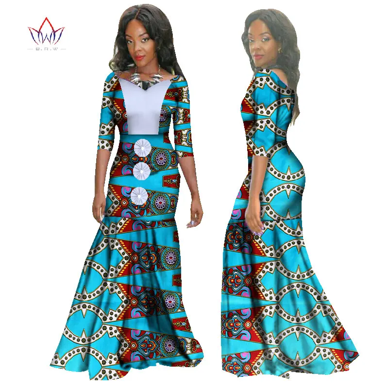 Летнее платье халат африканского Femme Дашики Африканский Платья для женщин