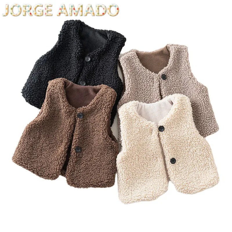 Осенне зимний плотный жилет для малышей Флисовый из берберского флиса мальчиков