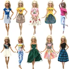 NK 1x Кукольное платье, повседневная одежда, юбка, брюки, жилет, Повседневная джинсовая одежда для кукольного домика, аксессуары для кукол Барби 5X JJ