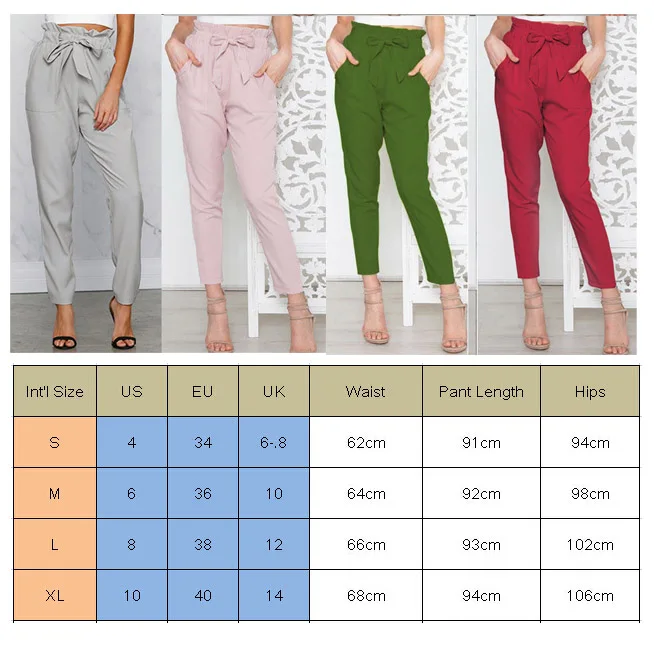 Женские шаровары эластичные укороченные брюки с высокой талией