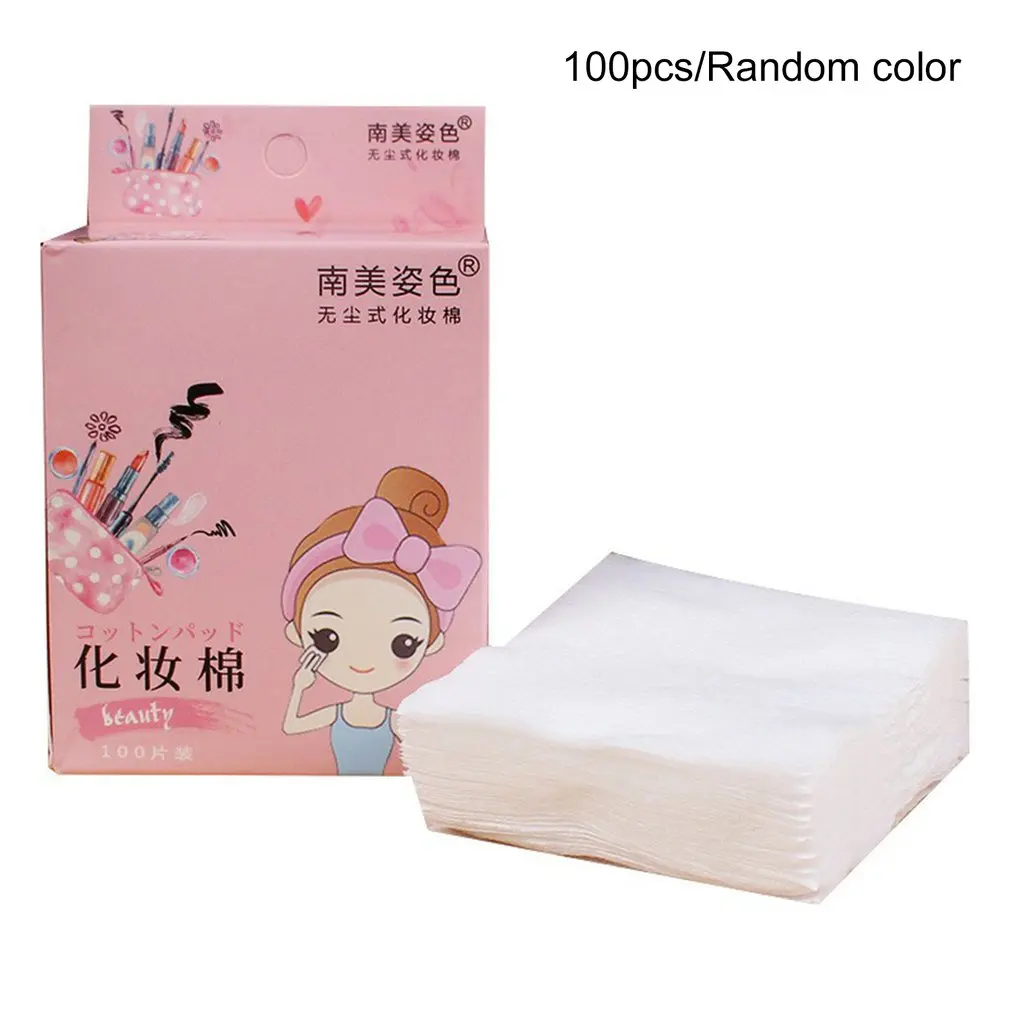 

100pcs Cotton Pad Facial Cotton Lightweight Facial Makeup Cotton Portable Make-up Cotton Make-up Remover Random Color