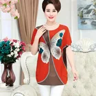 3XL Женская летняя футболка с коротким рукавом, мягкая футболка в горошек с цветочным принтом для женщин, женская одежда размера плюс