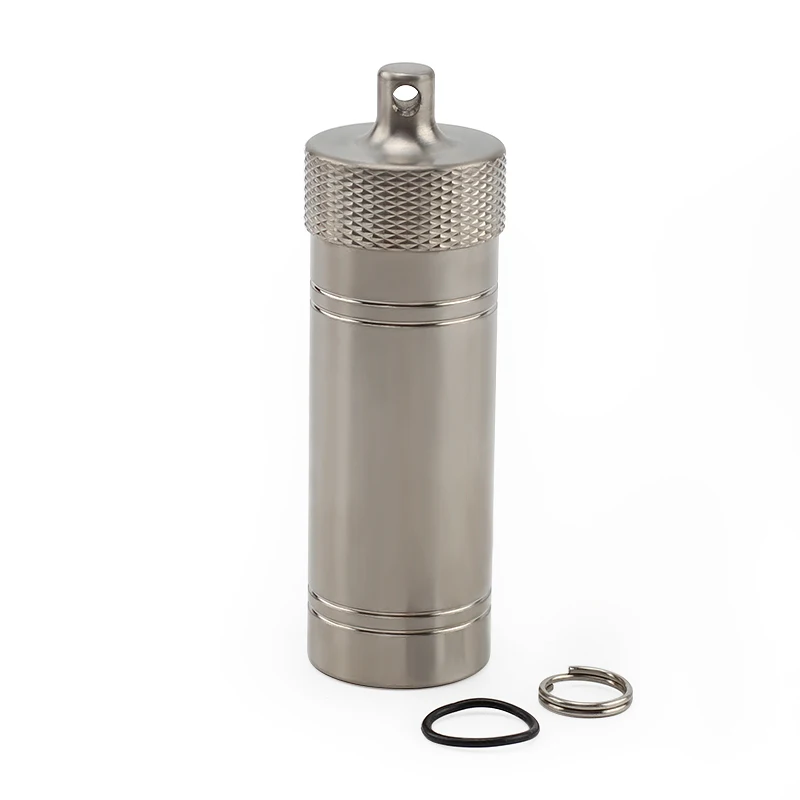 

Outdoor Tool High Quality Titanium Alloy Seals Waterproof Canister Medicine Capsule Bottle EDC Outdoor Tool
