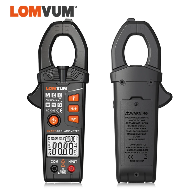 Цифровой зажим Измеритель постоянного/переменного тока LOMVUM для измерения