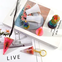 1pc cone shape molds diy crystal glue pendant ring torr moulds candy chocolate cake ceramics crafts clay mold home decorate
