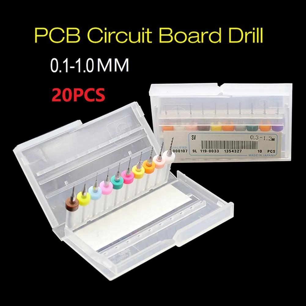 

Micro PCB Drill Bits Rotary Workshop 20pcs 3.175mm Shank Engraving Jewelry
