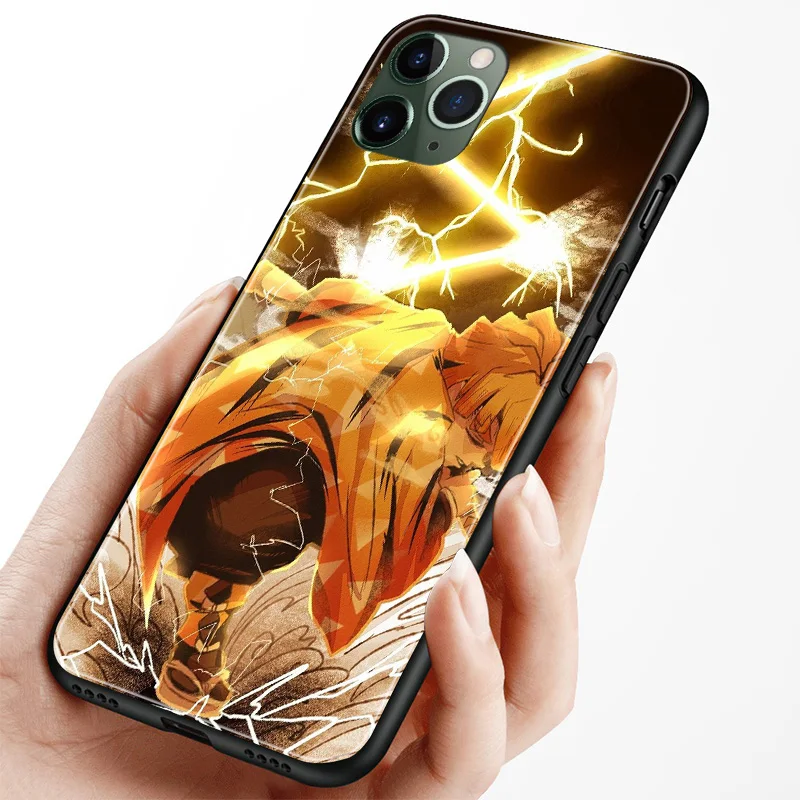 zenitsu thunderclap and flash phone case cover shell for iphone se 6s 7 8 plus x xr xs 11 pro max samsung s note10 20 plus ultra free global shipping