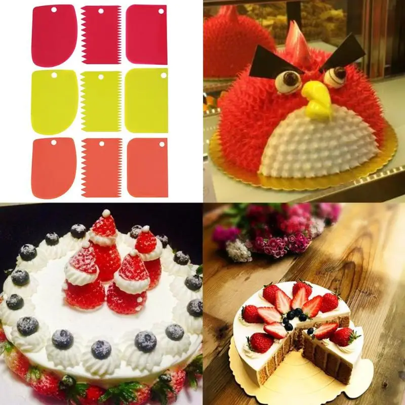 3 шт./компл. скребок для торта пластиковый теста мастики украшения инструмент