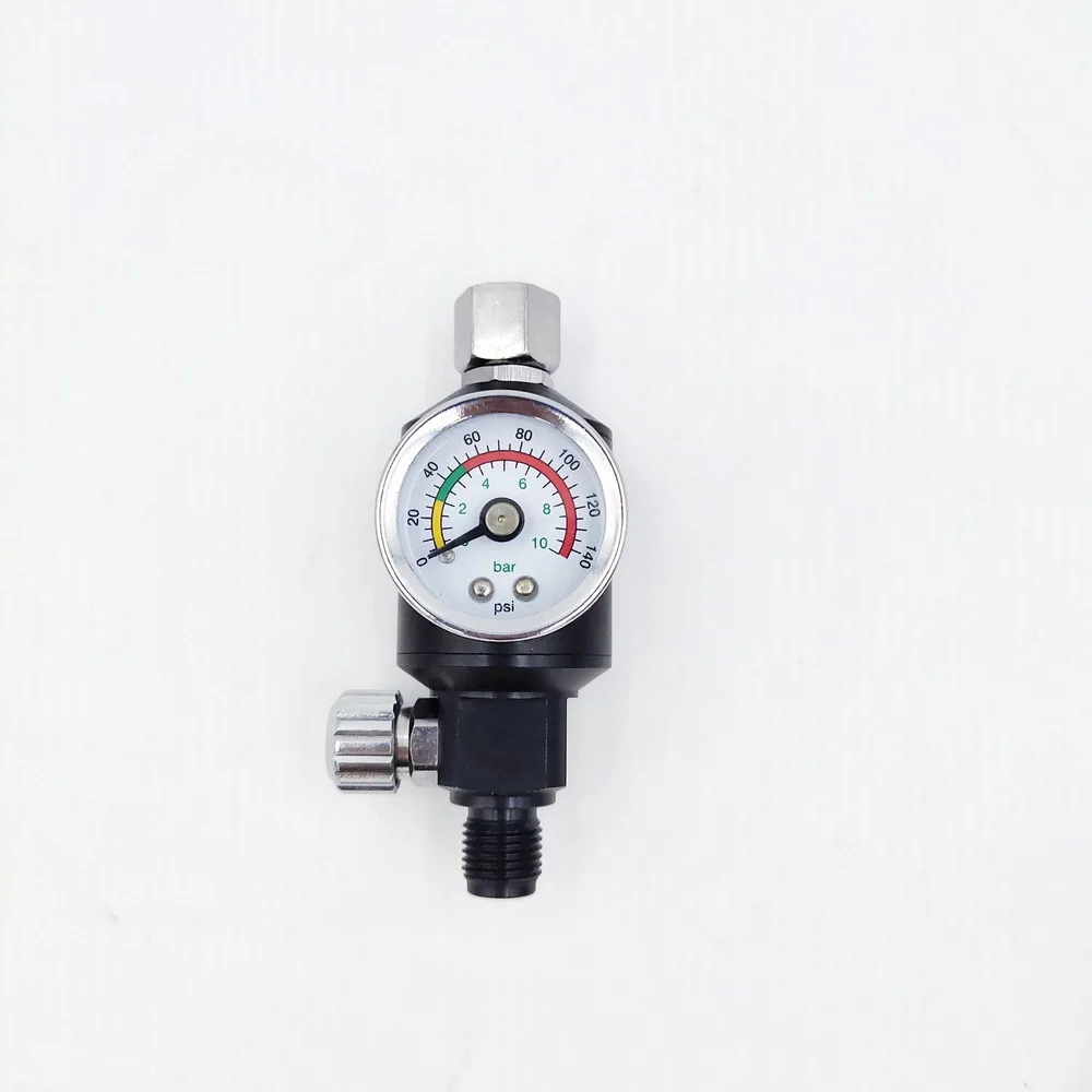 

0-10BAR Spray Gun Regulator Spray Gun Pressure Gauge Tool Aluminum Spray Gun Pressure Regulator Gauge